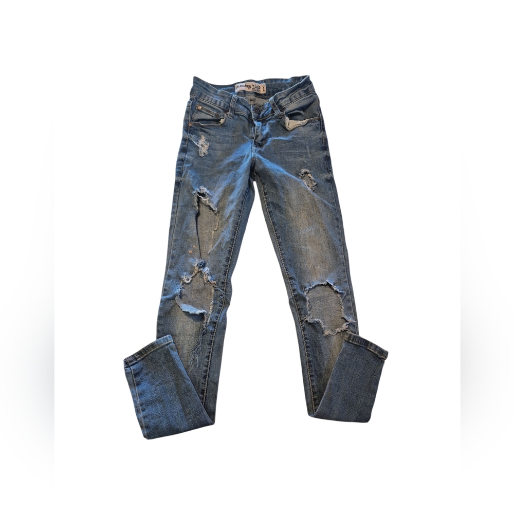 Monkey Ride Jeans Distressed Blue Jeans